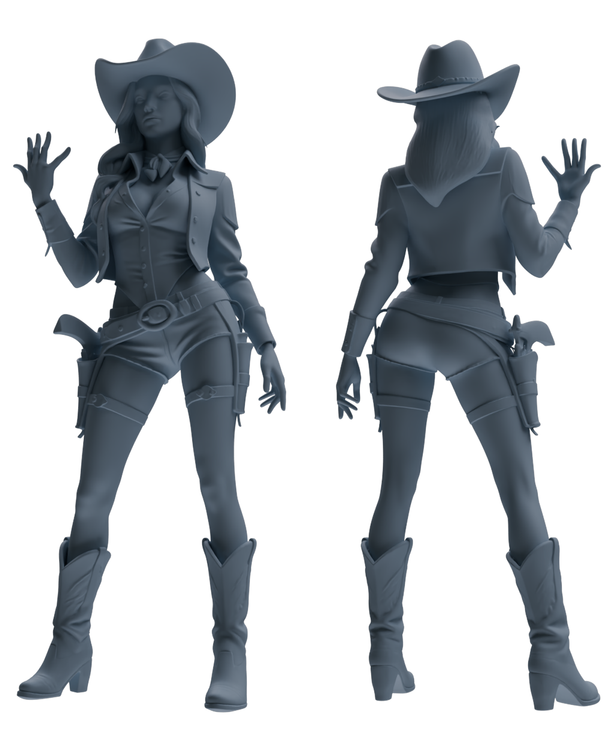 Detail view of MRY-SFW LYTR891 Western Cowgirl Modern Model 4 pcs Model