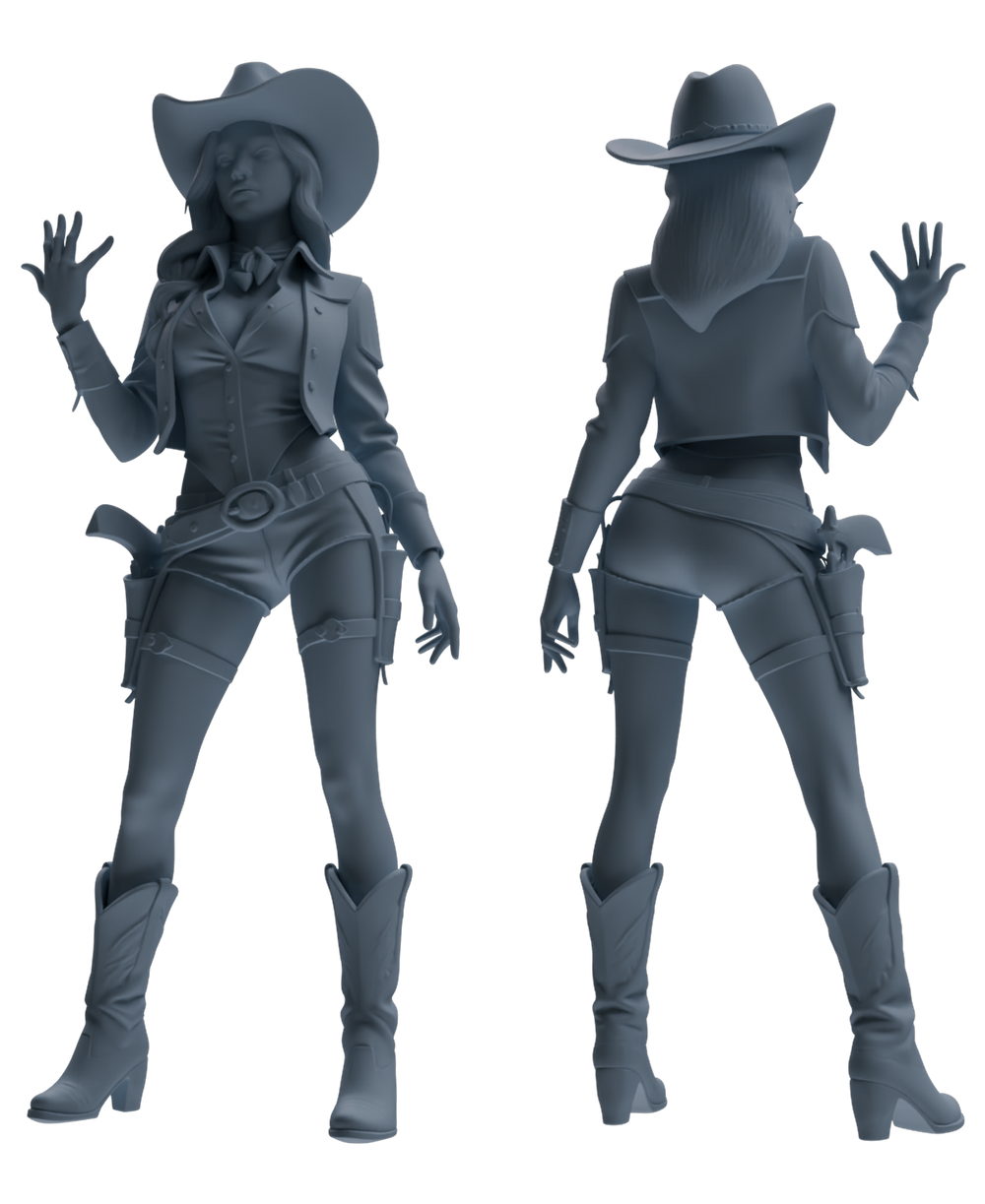 Detail view of MRY-SFW LYTR891 Western Cowgirl Modern Model 4 pcs Model