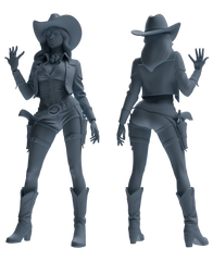 Detail view of MRY-SFW LYTR891 Western Cowgirl Modern Model 4 pcs Model