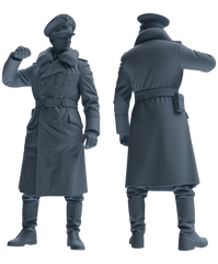 Detail view of MRY-SFW LYGR709 WWII German Army Logistics Scene Three-Person Internal Conflict Group Model