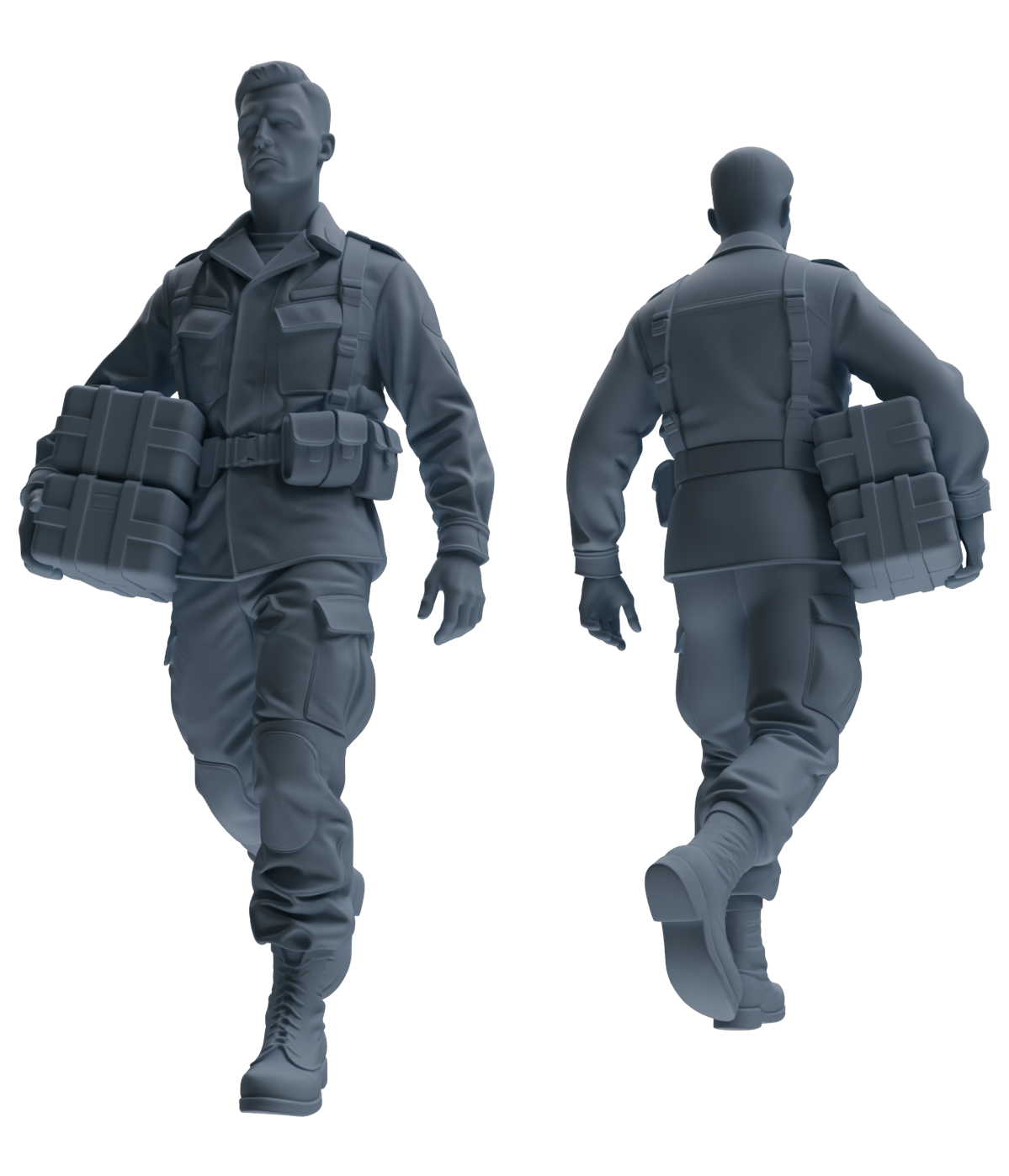 MRY-SFW SSTR179 Miniatures Soldier Model Kit Logistics Soldier Pose Modern Model 3 pcs