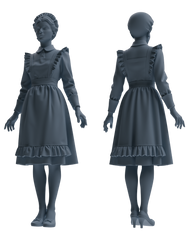 Detail view of MRY-SFW LYTR875 Multi-scene Maid Girl Figure Modern Model 4 pcs Model