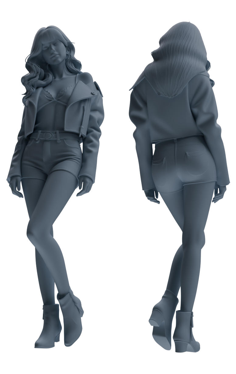 Detail view of MRY-SFW LYTR854 Fashion Girl Figure Modern Model 4 pcs Miniature Car Diorama Figures Scene Props Accessories Resin Model