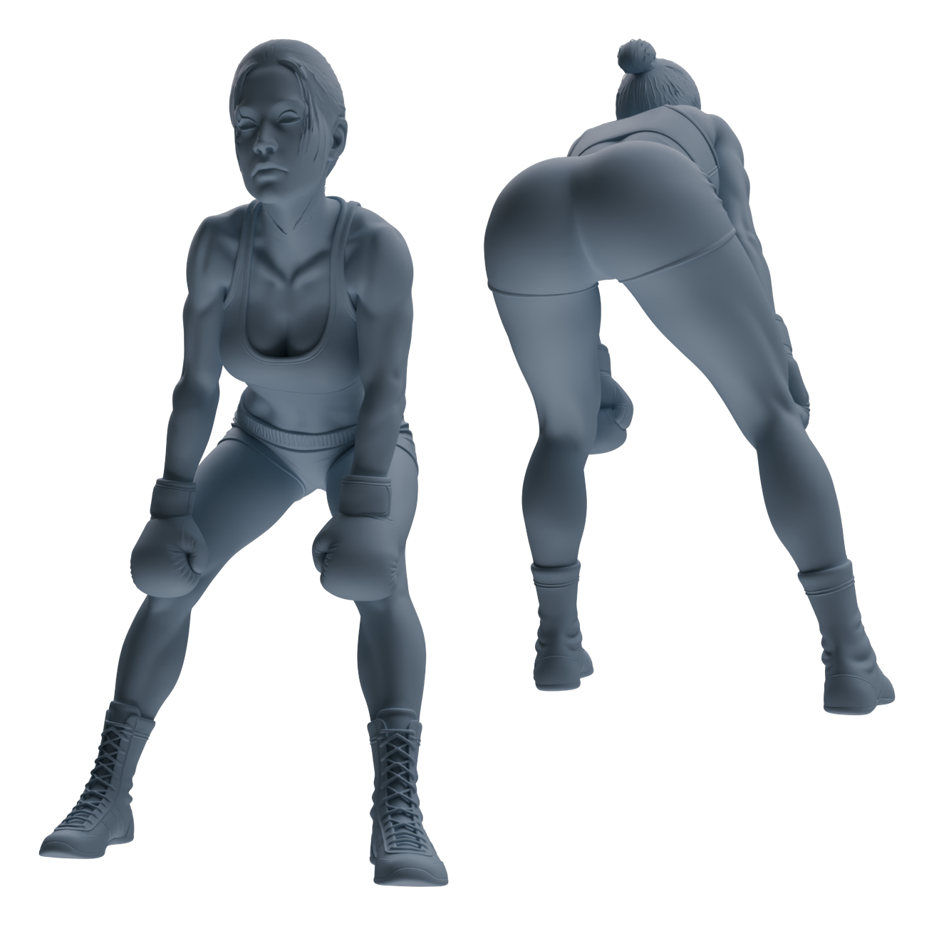 Detail view of MRY-SFW LYTR828 Female Boxer Figure Modern Model 6 pcs Miniature Car Diorama Figures Scene Props Accessories Resin Model