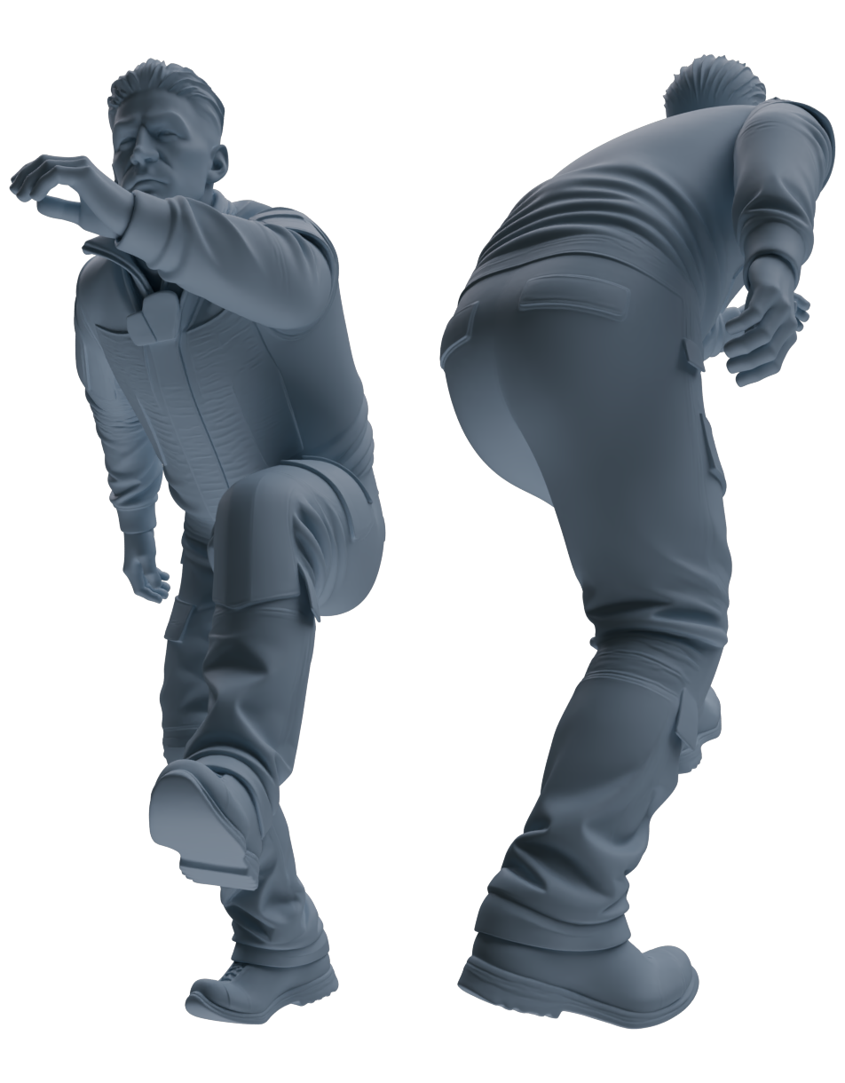 Detail view of MRY-SFW LYGR688 Modern U.S. Military Six-Person Crawling Group Model