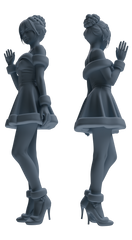 Detail view of MRY-SFW LYTR882 Christmas Themed Woman Figure Modern Model 4 pcs Model