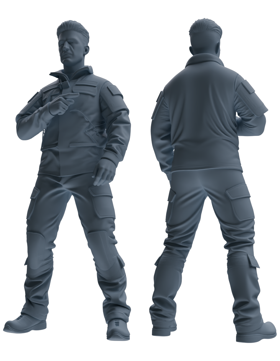 Detail view of MRY-SFW LYGR698 Modern U.S. Military Six-Person Reprimand Group Model