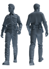 Detail view of MRY-SFW LYGR674 Los Angeles Patrol Police Six-Person Daily Routine Model