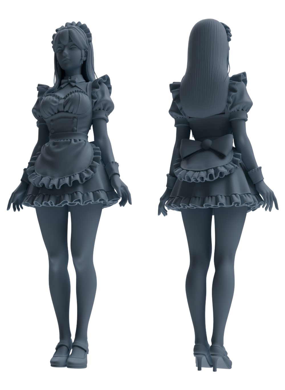 Detail view of MRY-SFW LYTR876 Maid Uniform Girl Figure Modern Model 4 pcs Model