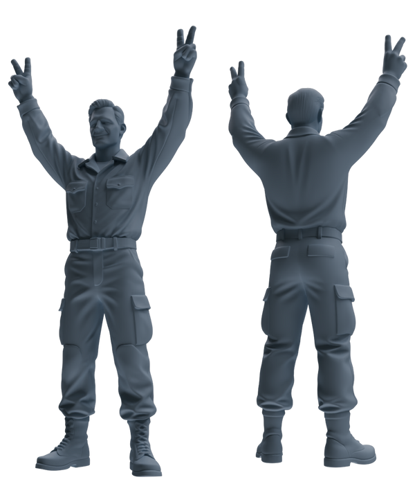 MRY-SFW SSTR187 Miniatures Soldier Model Kit Signal Command Soldier Pose Modern Model 4 pcs