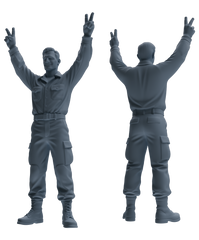 MRY-SFW SSTR187 Miniatures Soldier Model Kit Signal Command Soldier Pose Modern Model 4 pcs