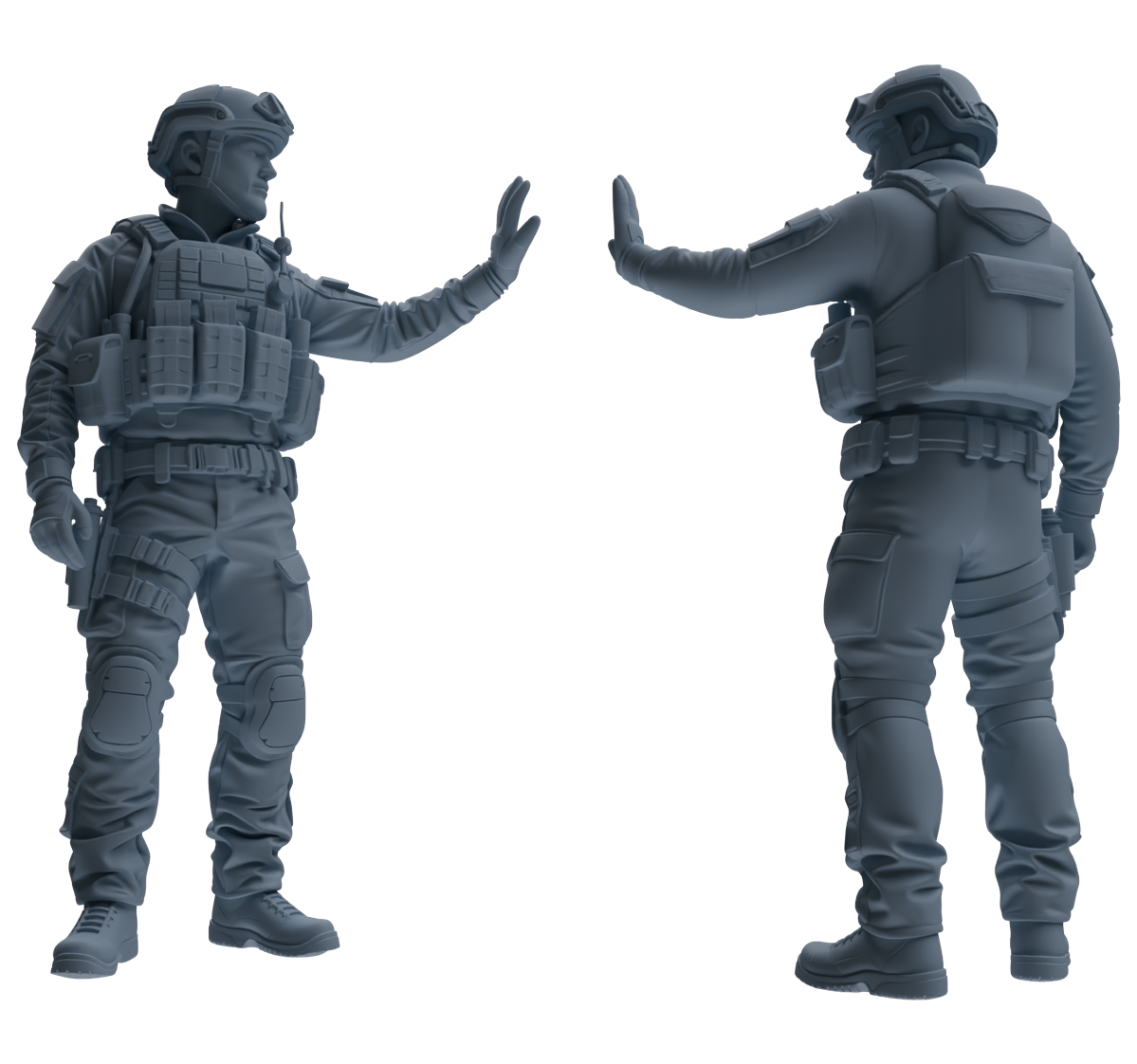 MRY-SFW SSTR183 Miniatures Soldier Model Kit Special Forces Soldier Pose Modern Model 3 pcs