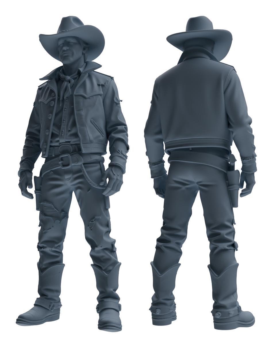 Detail view of MRY-SFW LYTR903 Cowboy Style Man Multi-look Modern Model 4 pcs Model