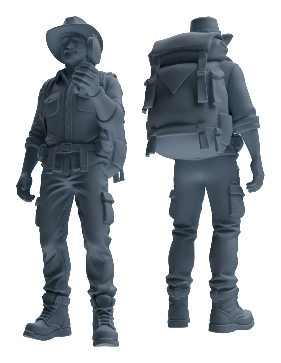 Detail view of MRY-SFW LYTR904 Outdoor Hiker Modern Model 3 pcs Model