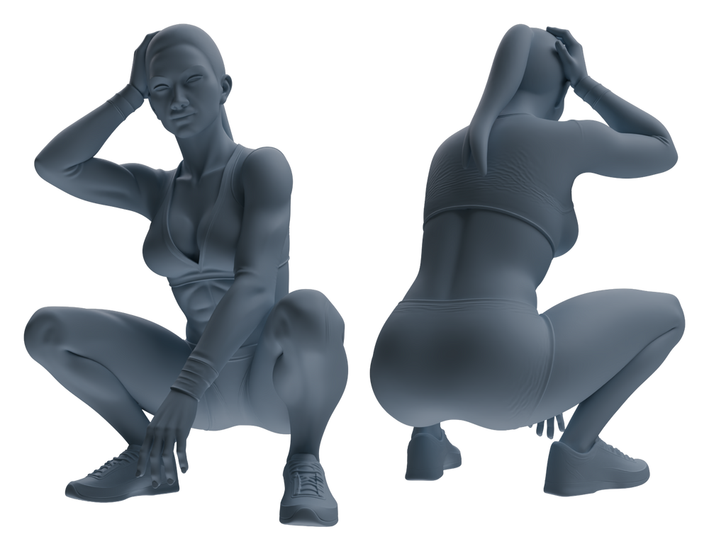 Detail view of MRY-SFW LYTR834 Multi-action Fitness Female Figure Modern Model 6 pcs Miniature Car Diorama Figures Scene Props Accessories Resin Model
