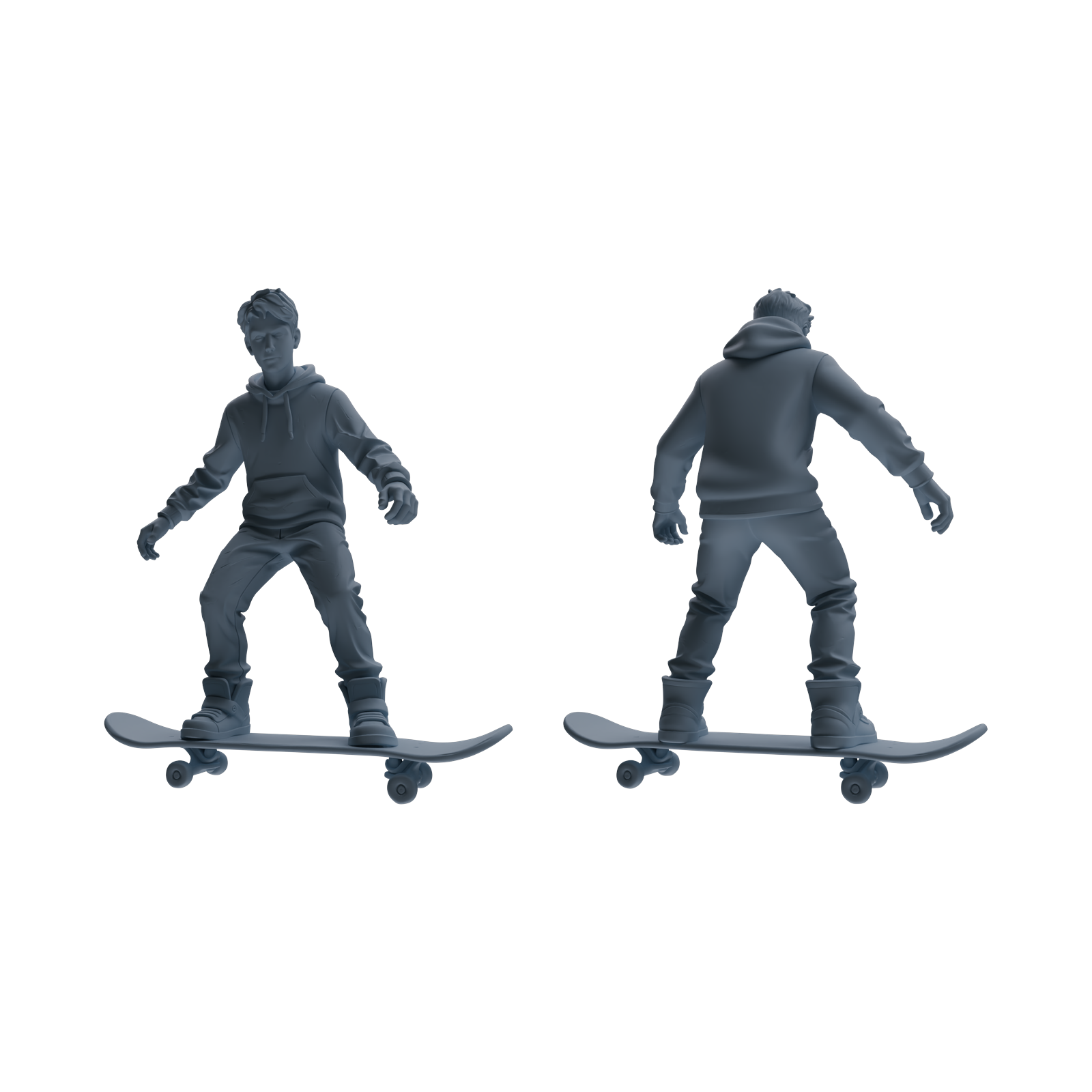 Detail view of MRY-SFW LYTR787 Skateboard Figure Modern Model 3 pcs Miniature Car Diorama Figures Scene Props Accessories Resin Model