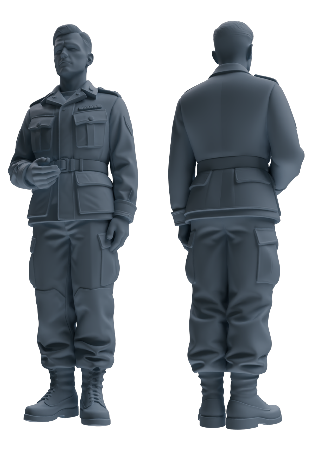 MRY-SFW SSTR210 Miniatures Soldier Model Kit WWII Soldier Organizing Gear Pose Modern Model 4 pcs