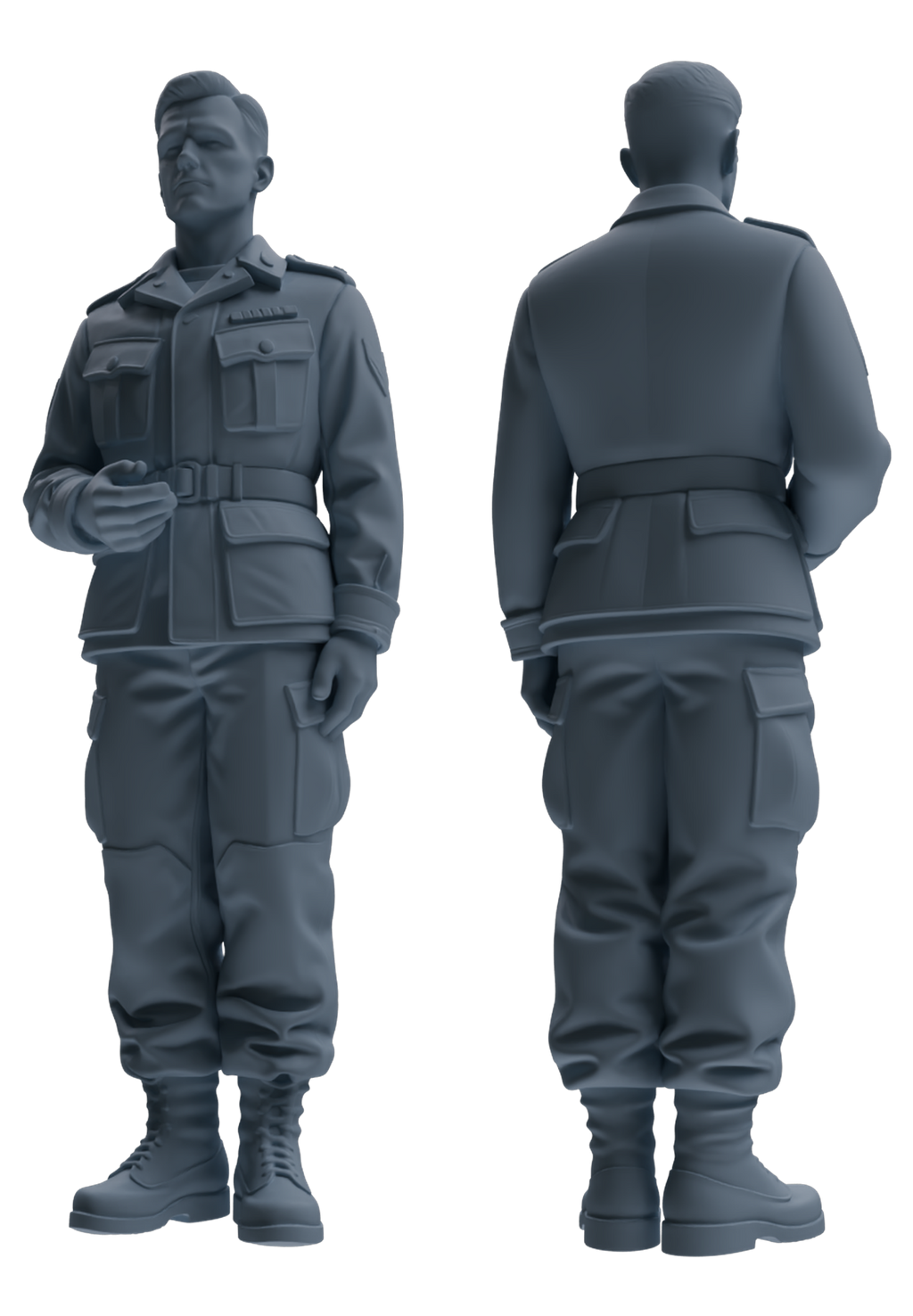 MRY-SFW SSTR210 Miniatures Soldier Model Kit WWII Soldier Organizing Gear Pose Modern Model 4 pcs