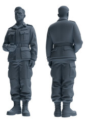 MRY-SFW SSTR210 Miniatures Soldier Model Kit WWII Soldier Organizing Gear Pose Modern Model 4 pcs