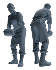 Detail view of MRY-SFW LYGR597 Historical WWII U.S. Army Six-Person Cooking Group Model