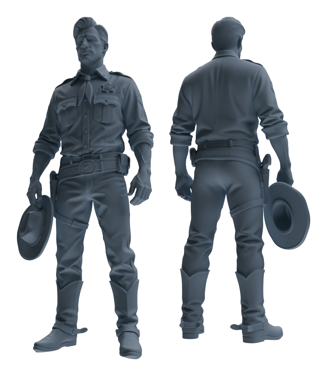 Detail view of MRY-SFW LYTR918 Western Cowboy Sheriff Multi-pose Modern Model 4 pcs Model
