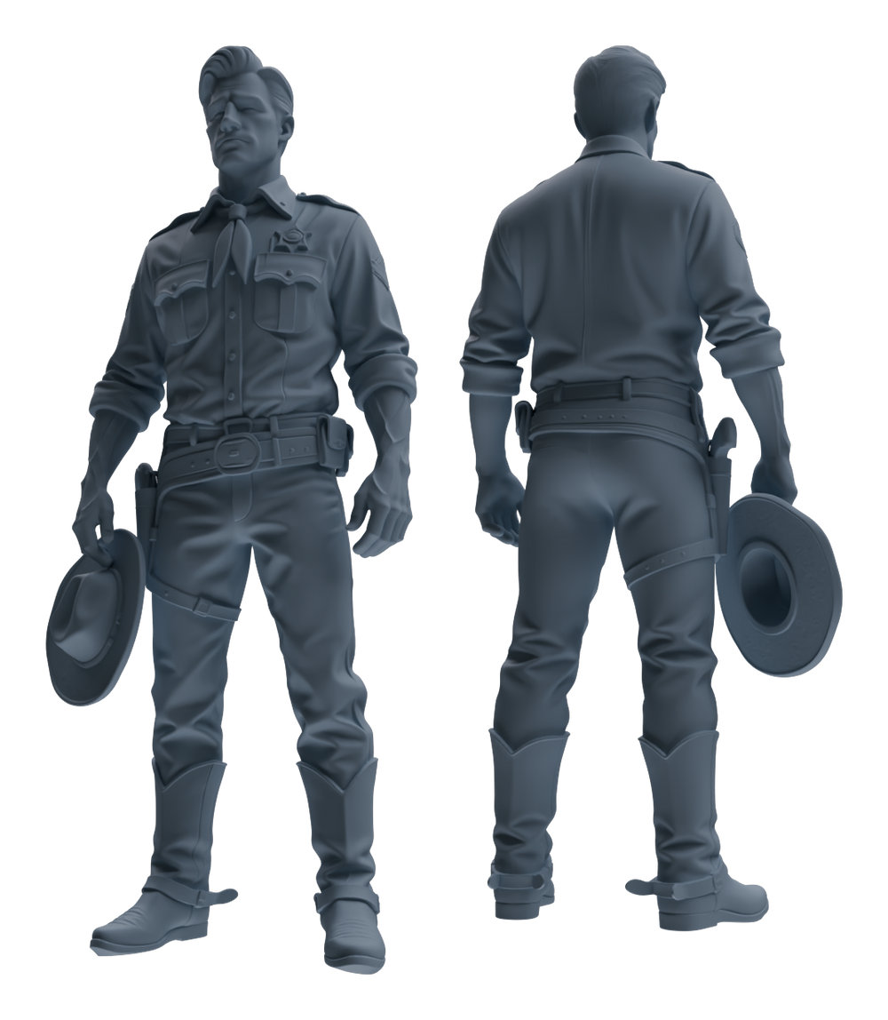 Detail view of MRY-SFW LYTR918 Western Cowboy Sheriff Multi-pose Modern Model 4 pcs Model