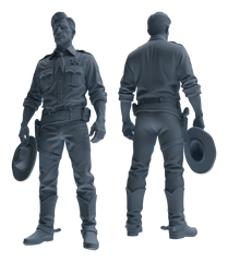 Detail view of MRY-SFW LYTR918 Western Cowboy Sheriff Multi-pose Modern Model 4 pcs Model