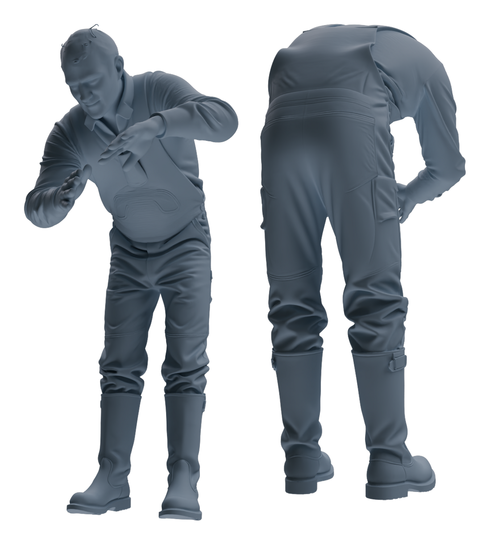 Detail view of MRY-SFW LYTR913 Farm Worker Man Multi-pose Modern Model 4 pcs Model