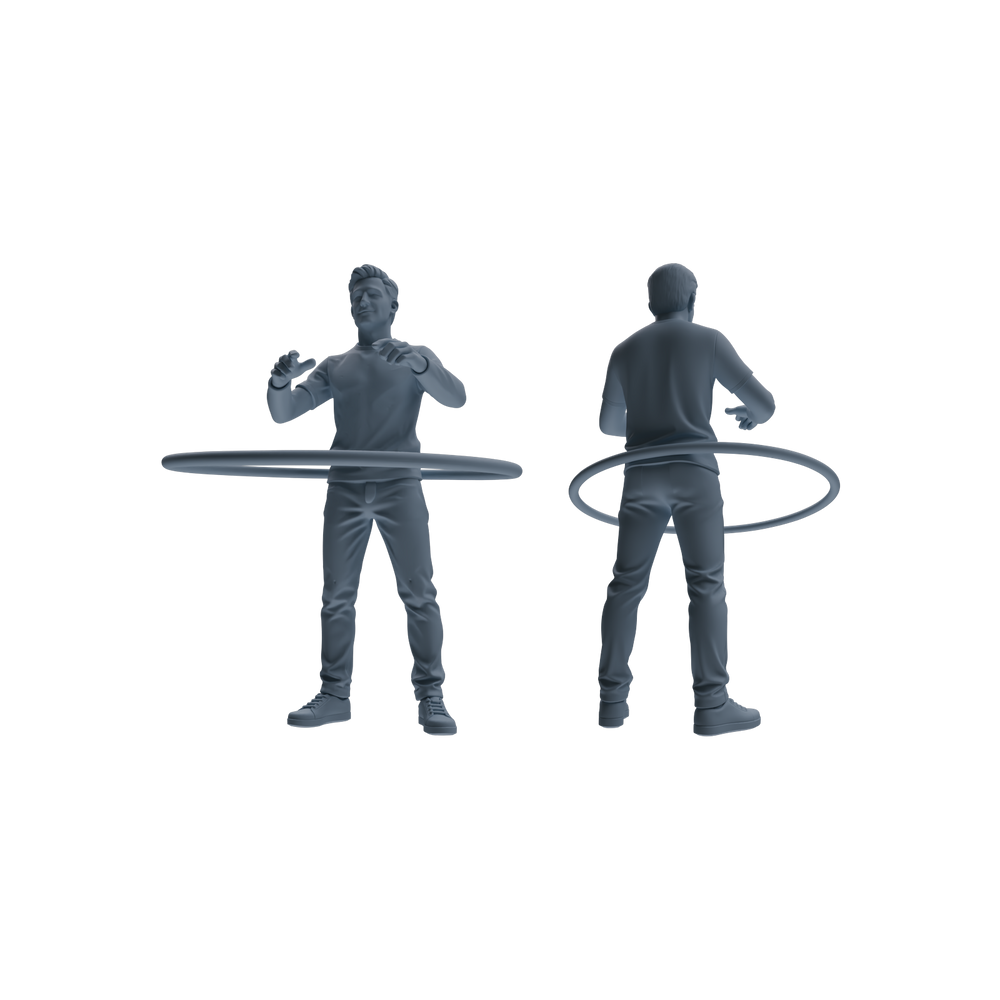 Detail view of MRY-SFW LYTR791 Hula Hoop Figure Modern Model 3 pcsMiniature Car Diorama Figures Scene Props Accessories Resin Model