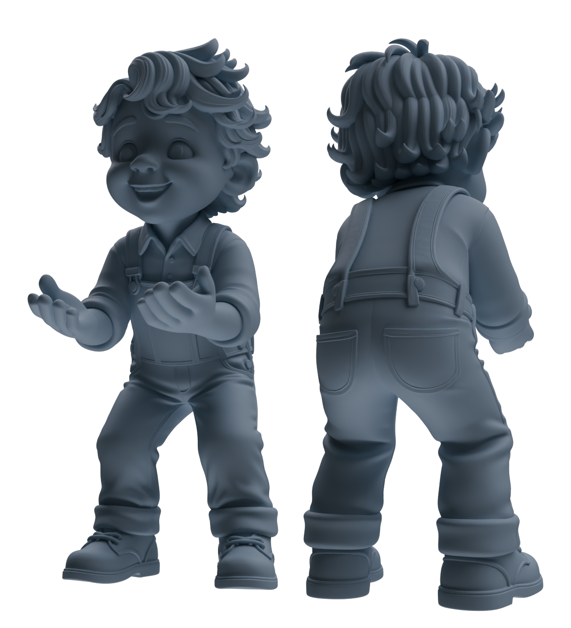 Detail view of MRY-SFW LYTR920 Cartoon Farm Boy Multi-pose Modern Model 3 pcs Model