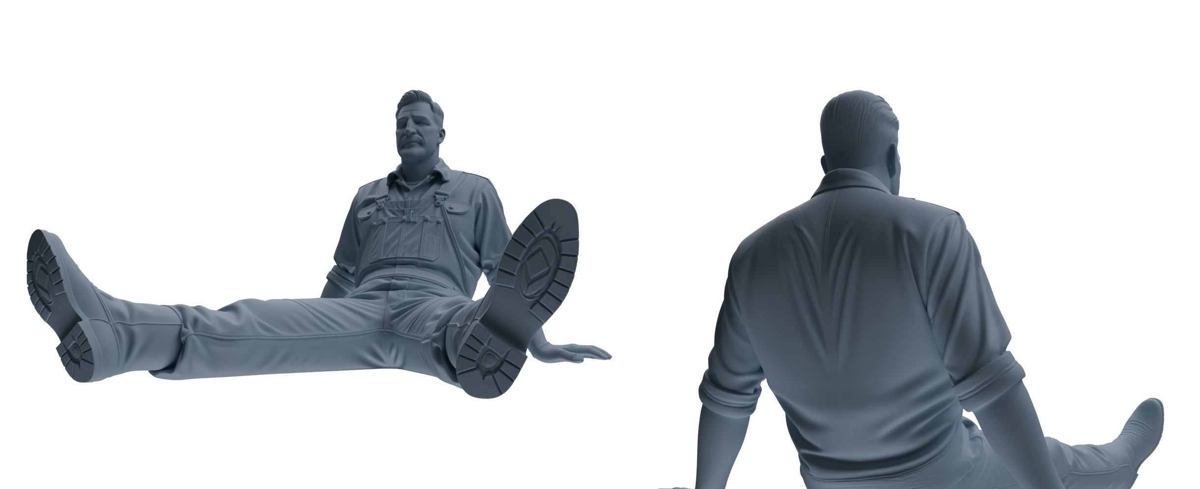 Detail view of MRY-SFW LYTR917 Farm Worker Man Multi-pose Modern Model 4 pcs Model