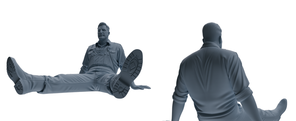Detail view of MRY-SFW LYTR917 Farm Worker Man Multi-pose Modern Model 4 pcs Model