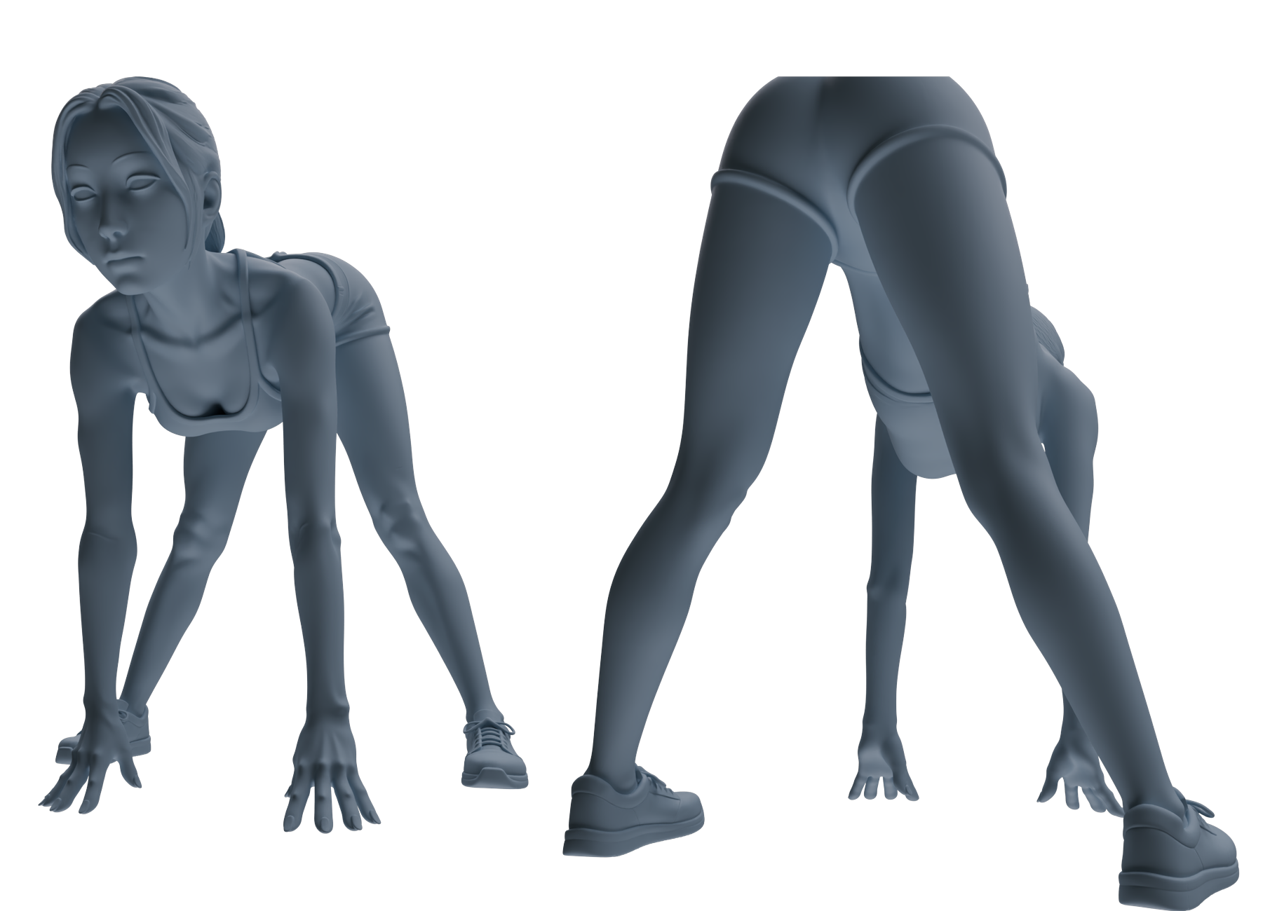 Detail view of MRY-SFW LYTR832 Resting Female Athlete Figure Modern Model 6 pcs Miniature Car Diorama Figures Scene Props Accessories Resin Model