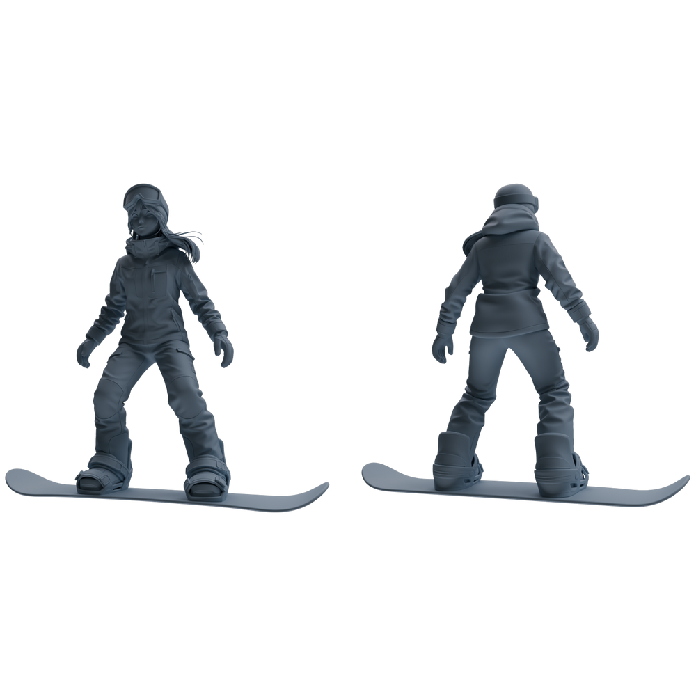 Detail view of MRY-SFW LYTR786 Skiing Figure Modern Model 4 pcs Miniature Car Diorama Figures Scene Props Accessories Resin Model