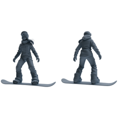 Detail view of MRY-SFW LYTR786 Skiing Figure Modern Model 4 pcs Miniature Car Diorama Figures Scene Props Accessories Resin Model