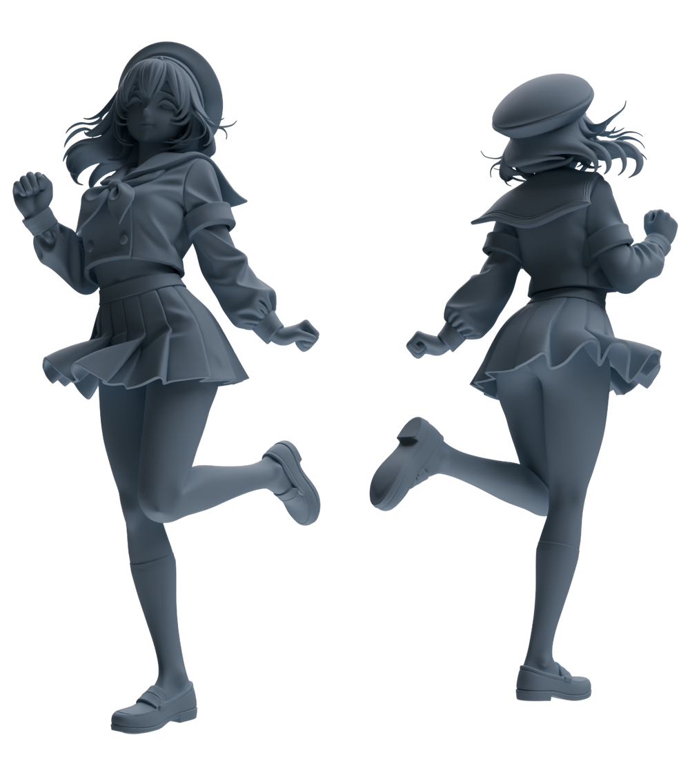 Detail view of MRY-SFW LYTR885 College Style Sailor Uniform Girl Figure Modern Model 3 pcs Model