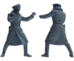 Detail view of MRY-SFW LYGR704 WWII German Army Training Scene Six-Person Officer Combat Group Model