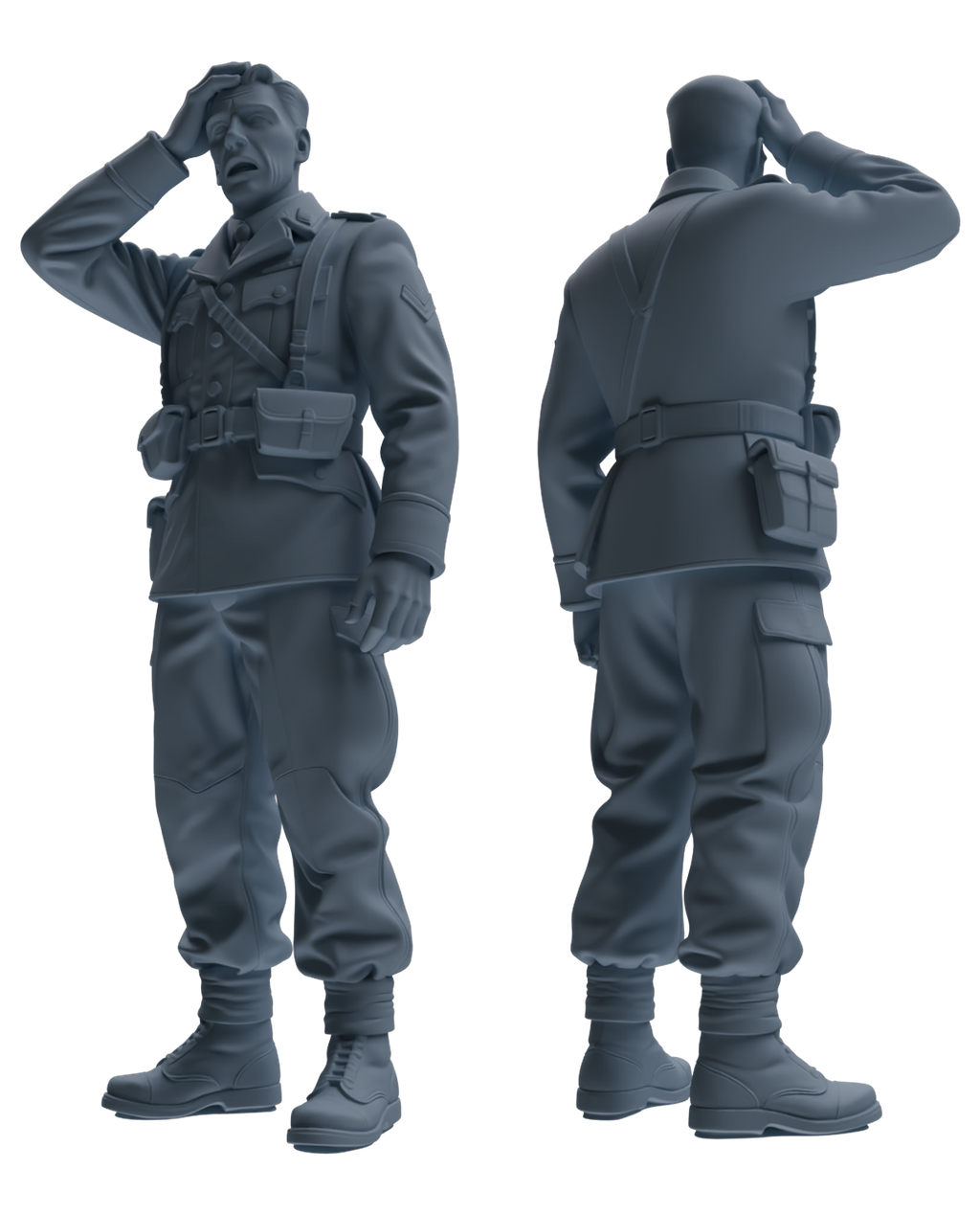 MRY-SFW SSTR194 Miniatures Soldier Model Kit Combat Command Soldier Pose Modern Model 3 pcs