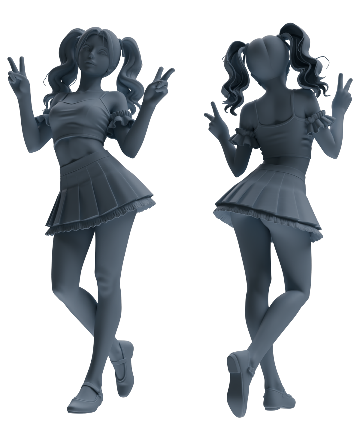 Detail view of MRY-SFW LYTR866 Vibrant Cheerleader Character Modern Model 4 pcs Model