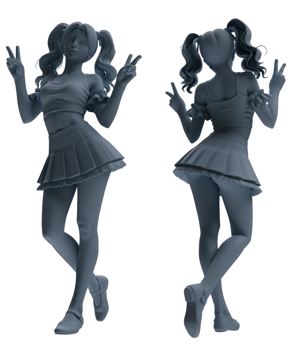 Detail view of MRY-SFW LYTR866 Vibrant Cheerleader Character Modern Model 4 pcs Model