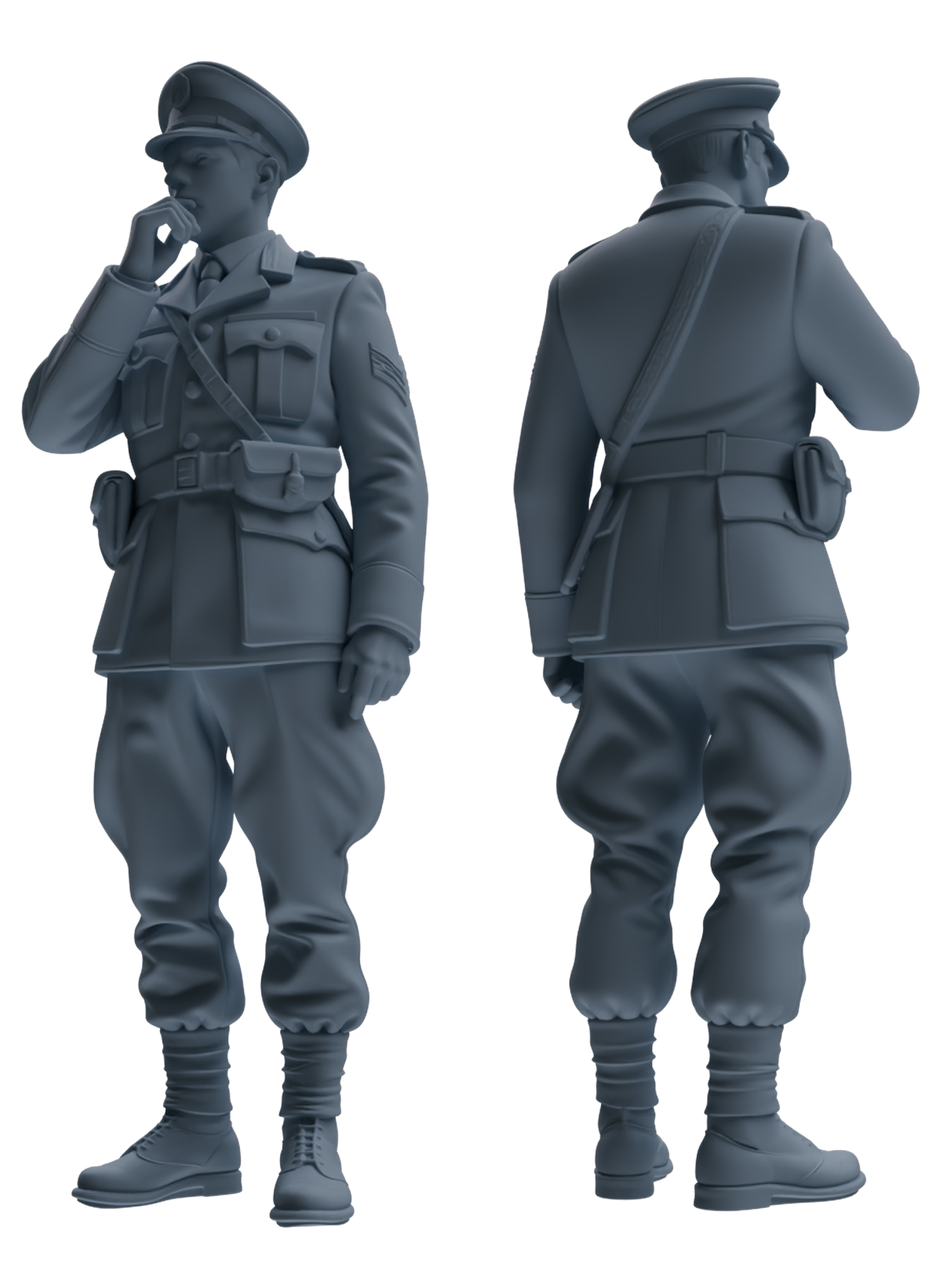MRY-SFW SSTR180 Miniatures Soldier Model Kit Officer Pose Modern Model 3 pcs