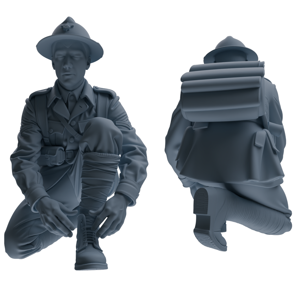 MRY-SFW SSTR203 Miniatures Soldier Model Kit WWI Soldier Pose Modern Model 3 pcs