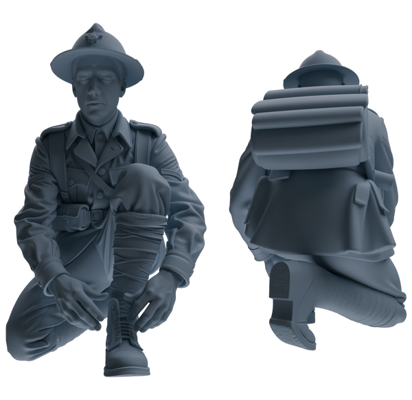 MRY-SFW SSTR203 Miniatures Soldier Model Kit WWI Soldier Pose Modern Model 3 pcs