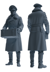 Detail view of MRY-SFW LYGR712 WWII German Army Officer War Scene Six-Person Carrying Group Model