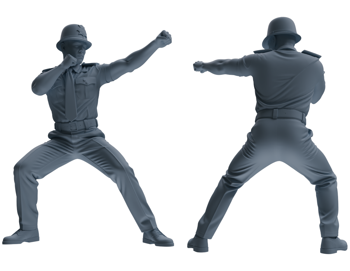 Detail view of MRY-SFW LYGR800 Modern British Police Six-Person Combat Group Model