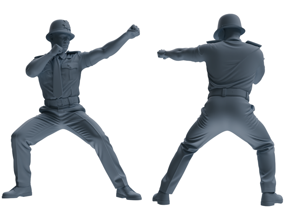 Detail view of MRY-SFW LYGR800 Modern British Police Six-Person Combat Group Model