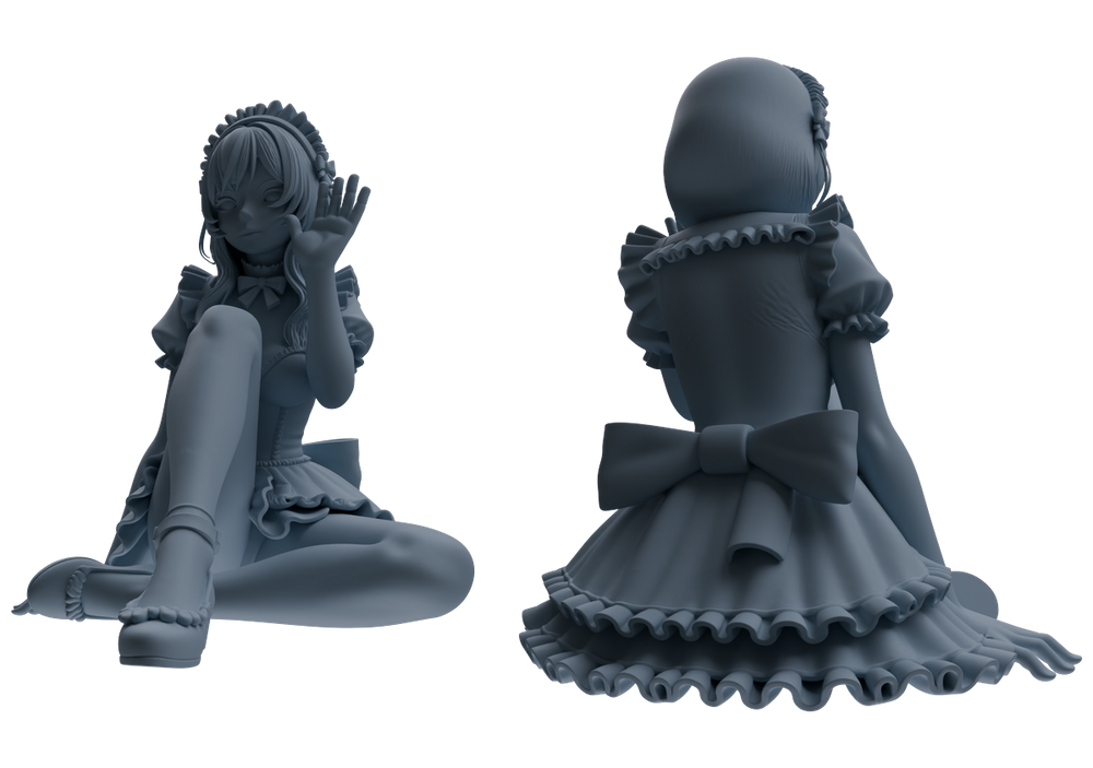 Detail view of MRY-SFW LYTR870 Multi-pose Maid Girl Figure Modern Model 3 pcs Model