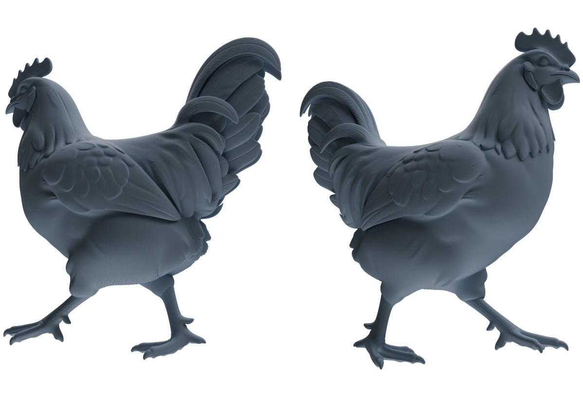 Detail view of MRY-SFW LYTR841 Rooster Pose Model 3 pcs Miniature Car Diorama Figures Scene Props Accessories Resin Model