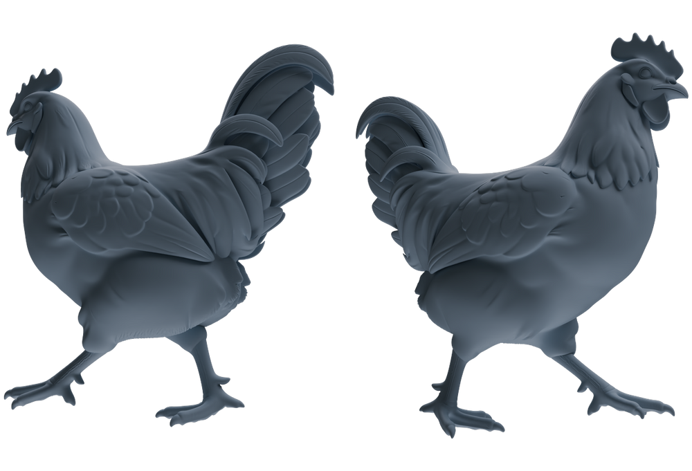 Detail view of MRY-SFW LYTR841 Rooster Pose Model 3 pcs Miniature Car Diorama Figures Scene Props Accessories Resin Model