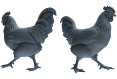 Detail view of MRY-SFW LYTR841 Rooster Pose Model 3 pcs Miniature Car Diorama Figures Scene Props Accessories Resin Model